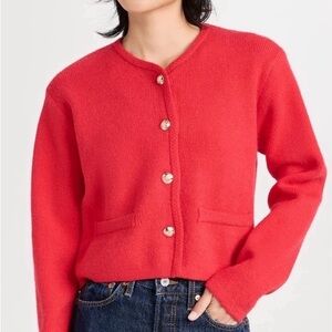 Line & Dot Benni Cardigan in Red sz L
